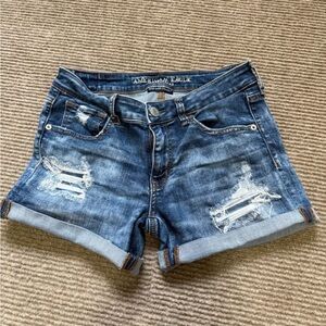 American Eagle Outfitters Distressed Super Super Stretch Denim Shorts